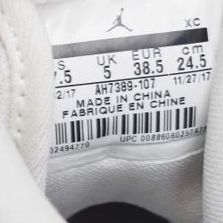 Pre Owned Nike Air Orange/Grey Leather Jordan 1 Retro High Premium 'Dipped Toe' Sneakers Size 38.5