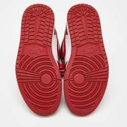 Pre Owned Nike Air Jordan Red/White Leather Jordan 1 1 High OG "Newstalgia" Sneakers Size 40