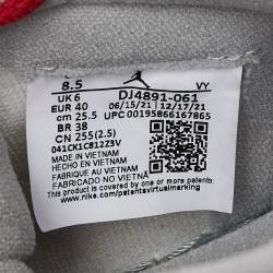 Pre Owned Nike Air Jordan Red/White Leather Jordan 1 1 High OG "Newstalgia" Sneakers Size 40