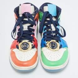 Air Jordan X Melody Ehsani Multicolor Leather Jordan 1 Mid SE Fearless Sneakers Size 38