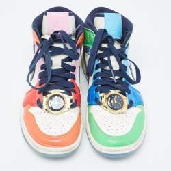 Air Jordan X Melody Ehsani Multicolor Leather Jordan 1 Mid SE Fearless Sneakers Size 38