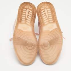 Pre Owned Air Jordans Pink Satin and Suede Air Jordan 1 High Top Sneakers Size 39