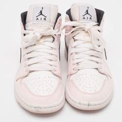 Air Jordans Pink/White Leather Jordan 1 Mid Barely Rose Sneakers Size 38