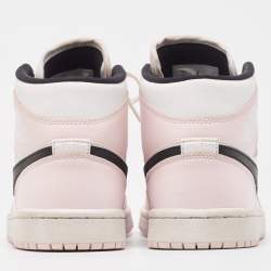 Air Jordans Pink/White Leather Jordan 1 Mid Barely Rose Sneakers Size 38