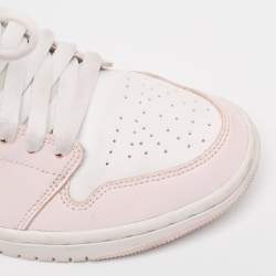 Air Jordans Pink/White Leather Jordan 1 Mid Barely Rose Sneakers Size 38