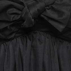 Aje Black Cotton Bow Detail Off-Shoulder Midi Dress XS