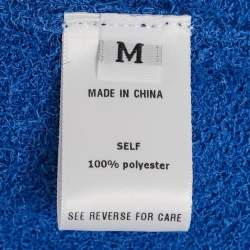 Pre Owned فستان ماكسي أكنفاس تريكو أزرق بدون أكمام مشرشر متوسط