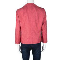 مملوكة مسبقًا جاكت أكري كتان كشمير وردي L