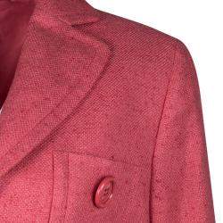 مملوكة مسبقًا جاكت أكري كتان كشمير وردي L