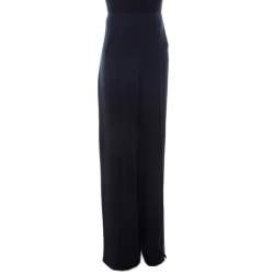 Akris Midnight Blue Silk Layered Fellia Pallazo Pants L