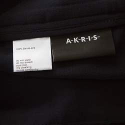 Akris Midnight Blue Silk Layered Fellia Pallazo Pants L