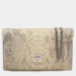 Pre Owned Akris Anouk Grey Python Leather WOC Clutch Bag