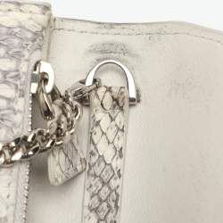 Pre Owned حقيبة كلتش أكريس جلد بايثون رمادي WOC