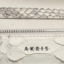 Pre Owned حقيبة كلتش أكريس جلد بايثون رمادي WOC