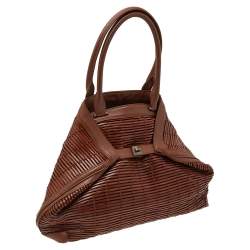 Akris Brown Allega Braided Leather Shoulder Bag