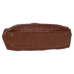 Akris Brown Allega Braided Leather Shoulder Bag