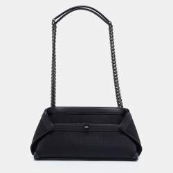 Akris Black Horsehair And Leather Shoulder Bag