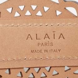 Pre Owned Alaia Black Laser Cut Leather Bustier Belt 75 CM
