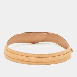 Alaia Beige Leather Mini Mina Belt 80 CM