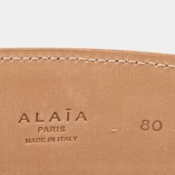 Alaia Beige Leather Mini Mina Belt 80 CM