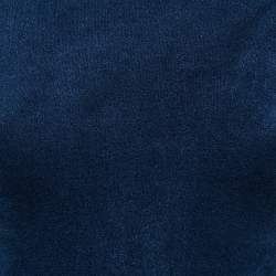 Pre Owned Alaia Blue Stretch Velvet High Neck Bodysuit S