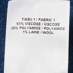 Pre Owned Alaia Blue Stretch Velvet High Neck Bodysuit S