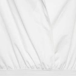 Pre Owned Alaia White Cotton Poplin Hooded Body Shirt XS