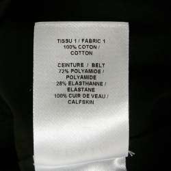 Pre Owned Alaia Black Poplin Japanese Leather Belted Dress S