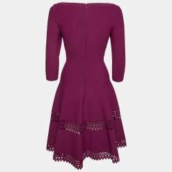 Pre Owned Alaia Pink Stretch Knit Vienne Double Scallop Short Dress M