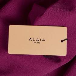 Pre Owned Alaia Pink Stretch Knit Vienne Double Scallop Short Dress M