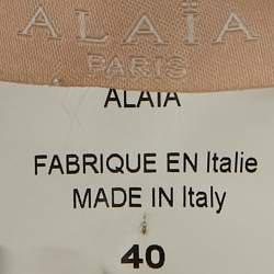 Pre Owned Alaia Pink Stretch Knit Vienne Double Scallop Short Dress M