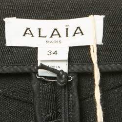Alaia Black Stretch Gabardine High Waist Leggings XS