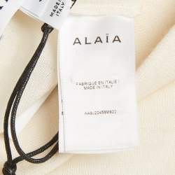 Alaia Off-White Superfine Wool Knit Maxi Skirt M