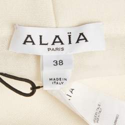 Alaia Off-White Superfine Wool Knit Maxi Skirt M