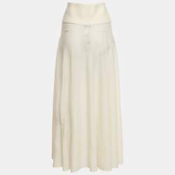 Alaia Off-White Superfine Wool Knit Maxi Skirt M
