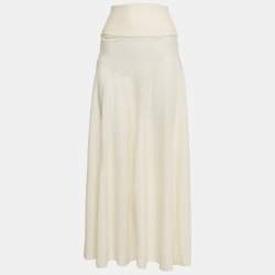 Alaia Off-White Superfine Wool Knit Maxi Skirt M