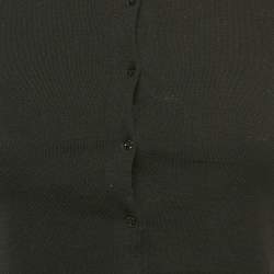 Pre Owned Alaia Black Wool Knit Crop Cardigan S