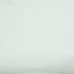 Pre Owned بلوزة قصيرة علاءيا زرقاء باستيل مضلعة مقاس ص غير (سمول)