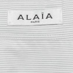 Pre Owned فستان علايا قطن أبيض مخطط تينا مقاس صغير (سمول)