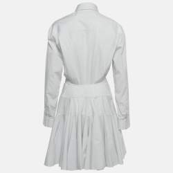 Pre Owned فستان علايا قطن أبيض مخطط تينا مقاس صغير (سمول)