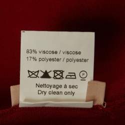 Pre Owned كارديفان ألايا برغندي محبوك بتمدد قصير مقاس متوسط - ميديم