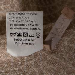Pre Owned Alaia Cream Jacquard Lurex Knit Zip Front Cardigan S