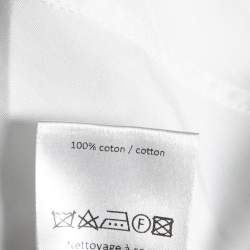 Pre Owned Alaia White Cotton Cinched Waist Embroidered Peplum Detailed Shirt M