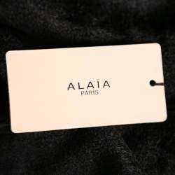 Pre Owned Alaia Black Wool Zip Front Long Sleeve Jacket M
