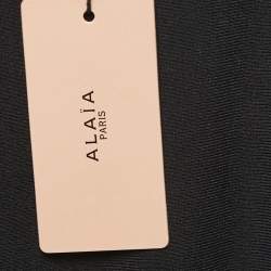 Pre Owned Alaia Black Jersey Waist Detail Midi Dress M