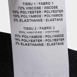 Pre Owned Alaia Black Jersey Waist Detail Midi Dress S
