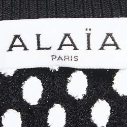 Pre Owned Alaia Black Jersey Waist Detail Midi Dress S