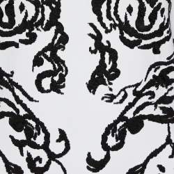Pre Owned Alaia White Floral Jacquard Knit Midi Dress L