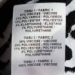 Pre Owned Alaia White Floral Jacquard Knit Midi Dress L