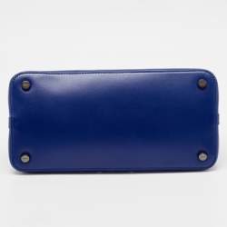 Alaia Blue Laser Cut Leather Le Mina 25 Tote